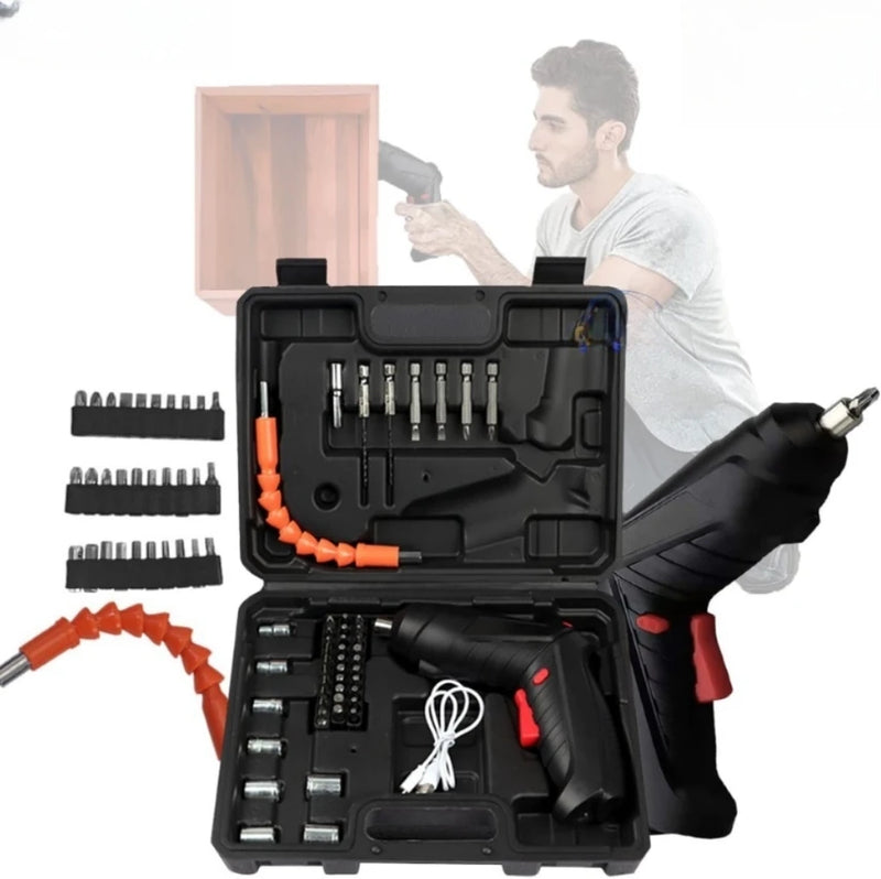kit Parafusadeira/furadeira 48 Pçs À Bateria Carregador Usb (Dupla posição) Oferta especial