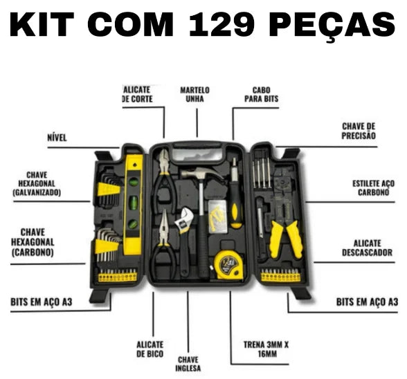 KIT 129 PEÇAS PROFISSIONAL
