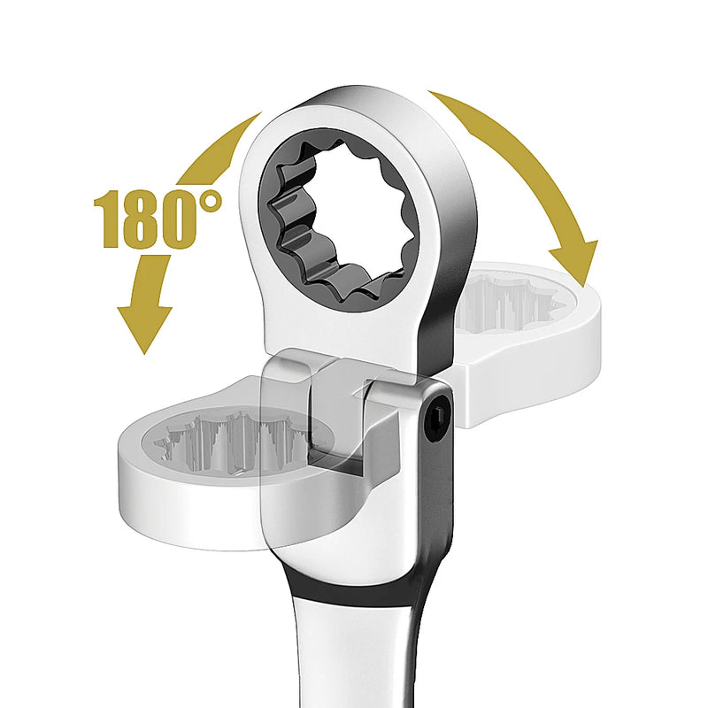 chave de catraca de cabeça flexível, 1 peça métrica 6-24mm chaves universais de aço cromo