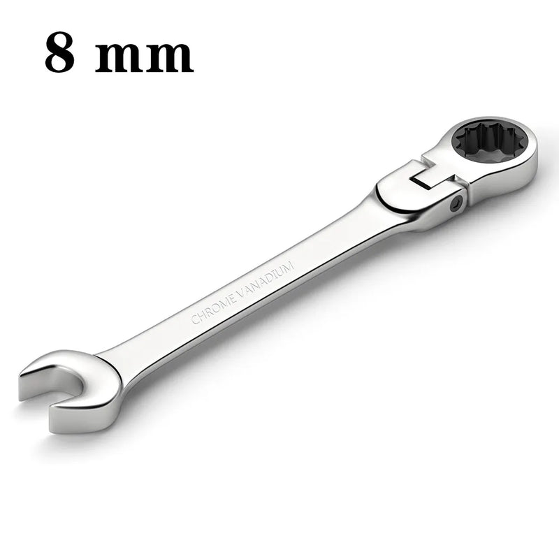 chave de catraca de cabeça flexível, 1 peça métrica 6-24mm chaves universais de aço cromo