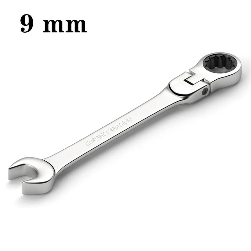 chave de catraca de cabeça flexível, 1 peça métrica 6-24mm chaves universais de aço cromo
