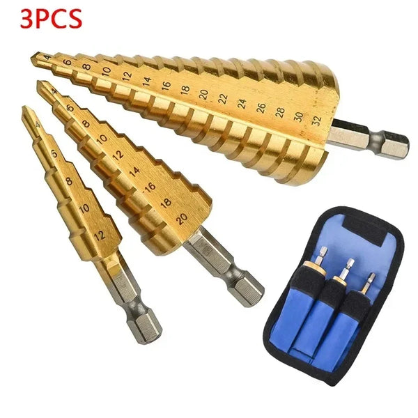 Kit 3 Brocas de aço Titânio 3mm ate 32mm