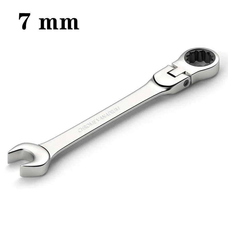 chave de catraca de cabeça flexível, 1 peça métrica 6-24mm chaves universais de aço cromo