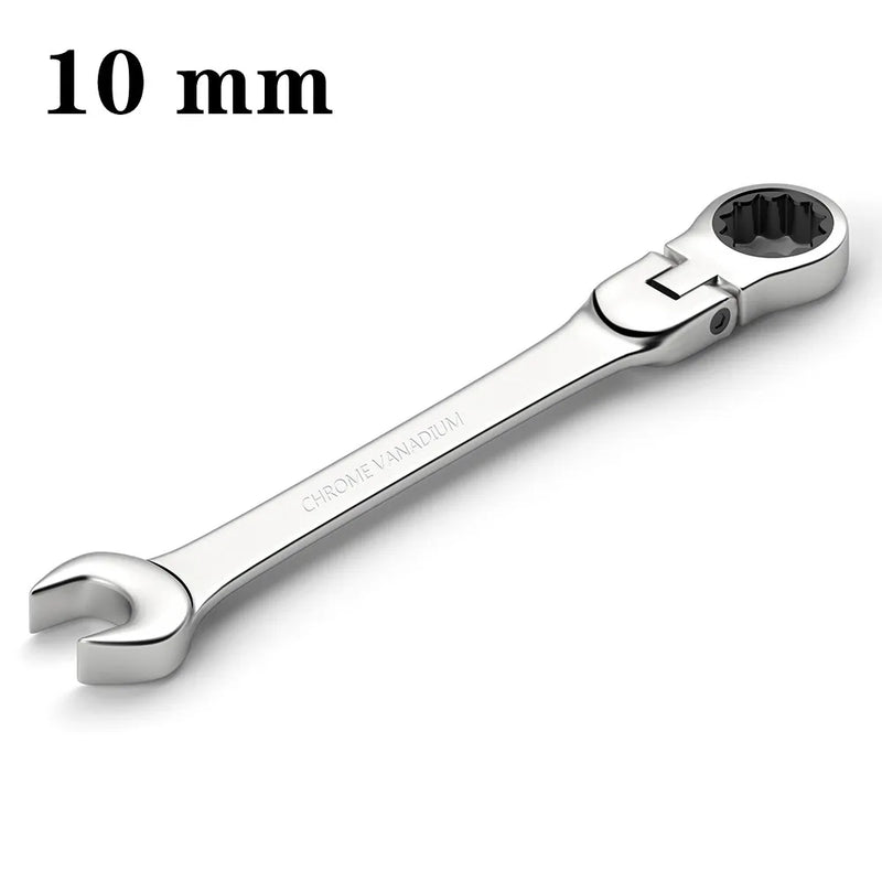 chave de catraca de cabeça flexível, 1 peça métrica 6-24mm chaves universais de aço cromo